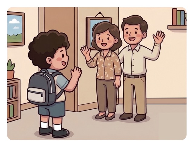 向父母道別